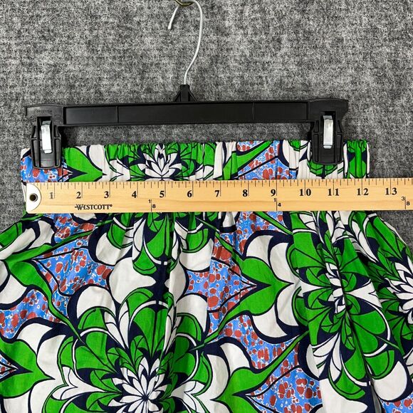 OH MY! Skirt Womens 24 Mini Short Floral Elastic Waist Pleated Bottoms Green - Picture 5 of 9